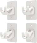 4PCS No Drill Curtain Brackets, Self-Adhesive Rod Holders, Universal Plastic by Wabboreq