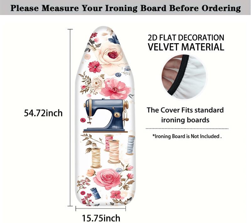 Nuxovilar Sewing Machine Ironing Board Cover 15x54 Inches Polyester - Image 4