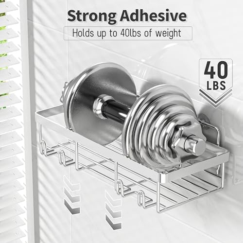 Liuoud 10 Pack Shower Caddy for Inside Shower Silver Bathroom Storage Decor - Image 4