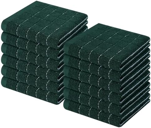 Homaxy 100% Cotton Terry Kitchen Dish Cloths, 12 Pack by Homaxy