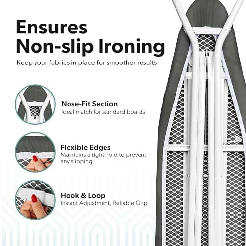 Home Intuition Extra Thick Ironing Board Cover and Pad Iron Scorch Resistant - Image 2
