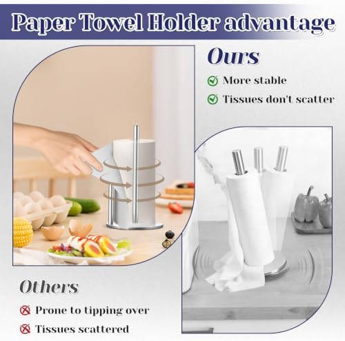 Black Paper Towel Holder, Countertop Paper Towel Holder - Image 6