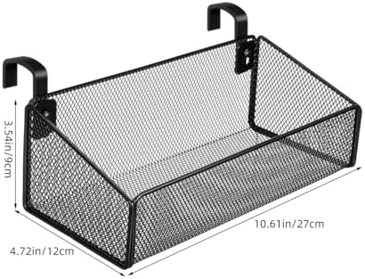FENICAL Hanging Bedside Caddy Shelf, Bedside Mteal Storage Basket Wall Mount - Image 4