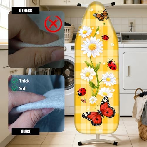 Nuxovilar Daisy Ladybug Cotton Ironing Board Cover 15x54 Fabric - Image 4