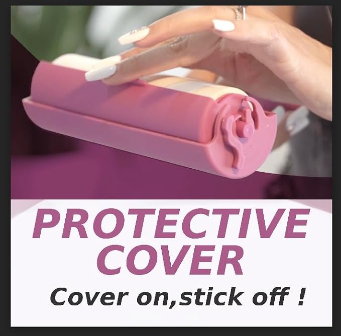Large Lint Roller 6.3" with Extra Refill -120 Sticky Sheets, Protective Cover - Image 2