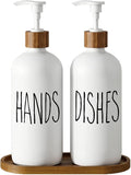 Dish Soap Dispenser for Kitchen, Glass Hand Soap Dispenser, Modern Farmhouse by Aeakey