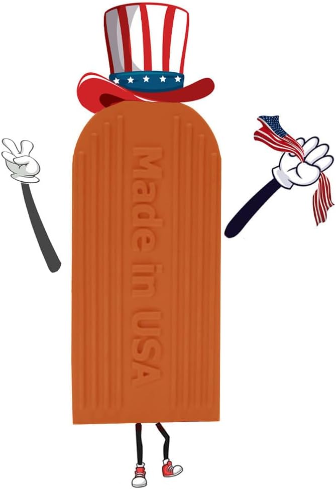 Orange Large Rubber Door Stopper Made in USA - Image 2