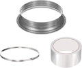 PATIKIL 10 Inch Duct Connector Flange, Galvanized Iron Straight Pipe Flange Interface Air Duct Connector with Clamp for Air Heating Cooling Ventilation HVAC System, Silver