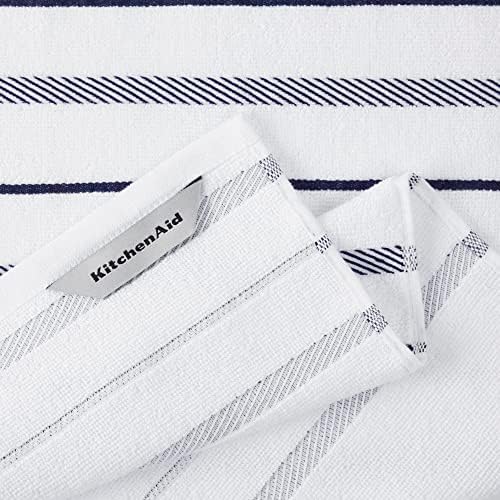 KitchenAid Albany Kitchen Towel 4-Pack Set, Cobalt Blue/White - Image 4
