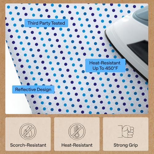 GORILLA GRIP Padded Ironing Board Cover, 15x54 Blue Dots - Image 5