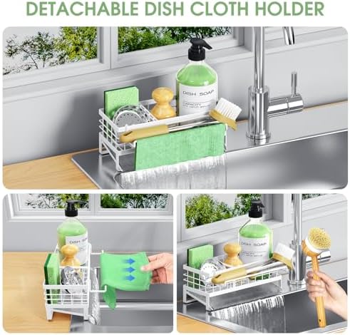 Kitchen Sink Caddy, Rustproof Self-Draining Sponge Holder - Image 6