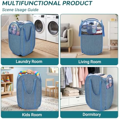 100L Collapsible Laundry Baskets, Foldable Pop Up Hamper - Image 7