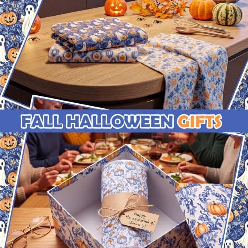Mindsoft 36 Pcs Halloween Ghost Pumpkin Kitchen Towels Reusable 10 x 12 in - Image 3