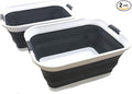 SAMMART 42L Set of 2 Collapsible Plastic Laundry Basket-Foldable Pop Up Storage by SAMMART
