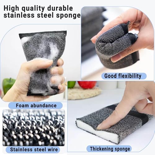 Steel Wool Scrubber Dish Sponges - Image 3
