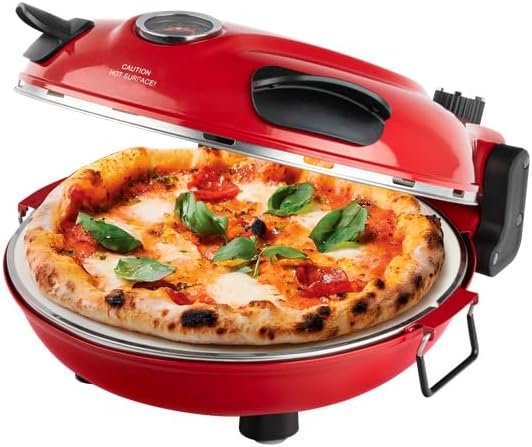 PIEZANO Crispy Crust Pizza Oven by Granitestone – 12 Inch Electric Pizza Oven Indoor Countertop Maker with Ceramic Stone Heats up to 800˚F for Delicious Stone Baked Pizzeria Style Pizza at Home