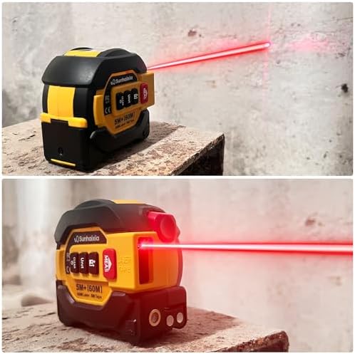 Laser Tape Measure 3 in 1 with Laser Level Crosshairs |196ft/60m LCD - Image 5