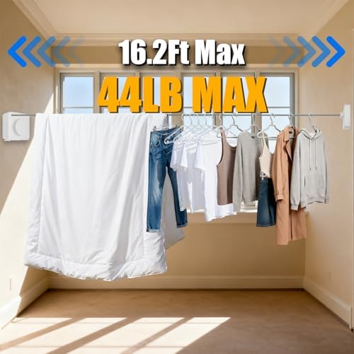 Retractable Clothesline Indoor Outdoor Non-Sag 16.2Ft Stainless Line - Image 6