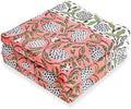 Ridhi Dark Salmon Pink Hand Block Print Cotton Kitchen Towels, 16x28 Inch by Ridhi