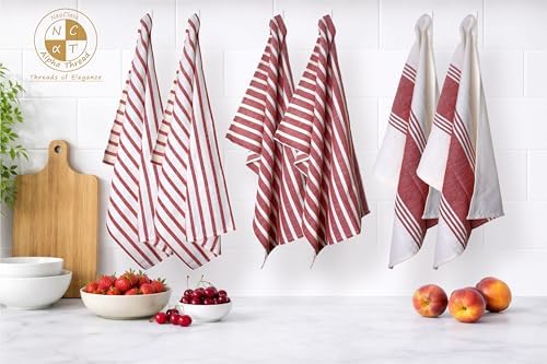 Pack of 6 Cotton Kitchen Towels Set, Dish Towels, Cleaning Rags, Kitchen Dish - Image 2