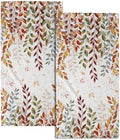 Fall Colorful Leaves Kitchen Tea Dish Towels 2 Pack Watercolor Eucalyptus Leaf by Granbey