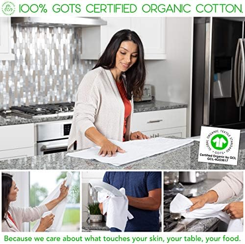 HONEST WEAVE GOTS Certified 100% Organic Flour Sack Cotton Kitchen Hand and - Image 7