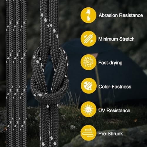 Reflective Paracord Rope 850Ib, 50/100/200/500/1000ft 4MM 11 Strand para Cords - Image 4