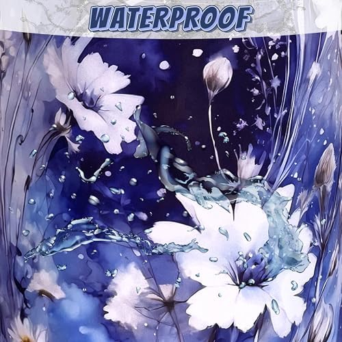 Blue Daisy Floral Laundry Basket Oxford Cloth Foldable Hamper 18.9x16.5 In - Image 4