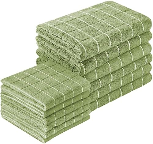 Puomue Microfiber Kitchen Towels and Dishcloths Set, 26 x 18 Inch and 12 x 12 by Puomue