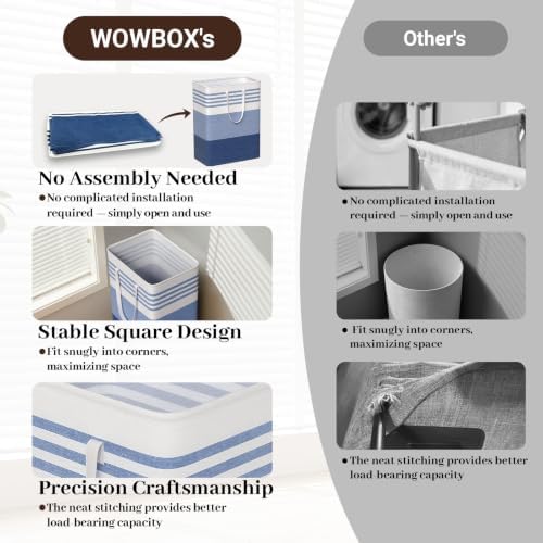 WOWBOX 2 Pack Laundry Baskets, Collapsible Dirty Clothes Laundry Hampers - Image 5