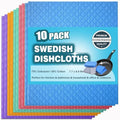 Swedish Dish Cloths 10 Pack for Kitchen Washing Dishes by JECOLE