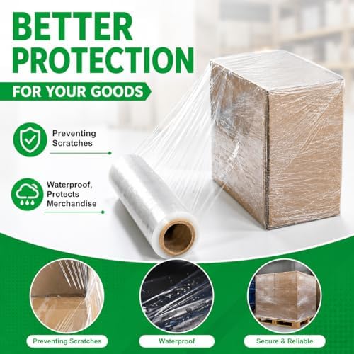 18 Inch Stretch Wrap Roll, Heavy Duty 18" 1500ft Shrink Film/Wrap, 4 Pack - Image 4