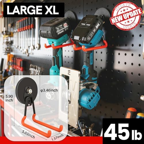 ULIBERMAGNET Heavy Duty Magnetic Garage Hooks, 8 Pack Strong Large Magnet Hooks - Image 5