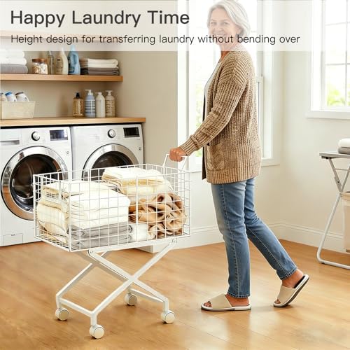 Rolling Laundry Basket with Wheels - Image 3