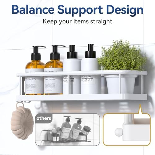 YASONIC Shower Caddy Adhesive, Rustproof Shower Organizer - Image 6