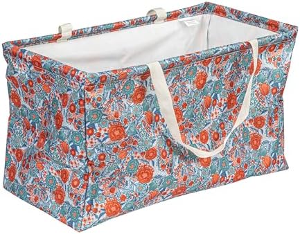 Household Essentials Flower Print Krush Container All-Purpose Utility Tote by HouseholdEssentials