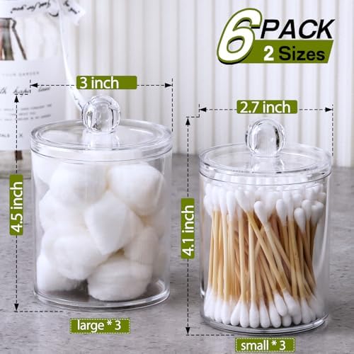 6 Pack Acrylic Qtip Holder Dispenser - Image 3