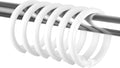 Kutesna 12 PCS White Plastic Shower Curtain Rings, Easy Snap Closure Shower by Kutesna