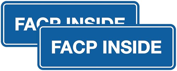 Signs ByLITA Standard FACP Inside Sign | Fire Safety Signage (Blue) - Medium 2 Pack