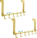 MGahyi 2Pcs Gold Over The Door Hooks, Over The Door Towel Rack | 6 Sliding by MGahyi