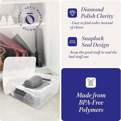 HOMZ Clear Plastic Storage Bins - Image 3