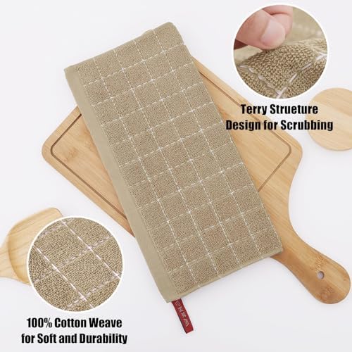 Homaxy 100% Cotton Terry Kitchen Dish Cloths, 4 Pack - Image 2