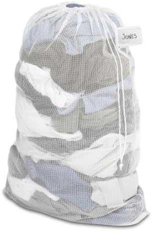 Whitmor Mesh Laundry Bag w/ID Tag White by Whitmor