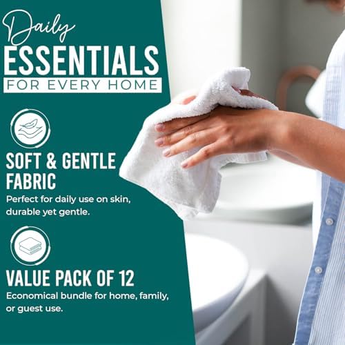 DAN RIVER 12 Pack Cotton Wash Cloths Set - Image 3