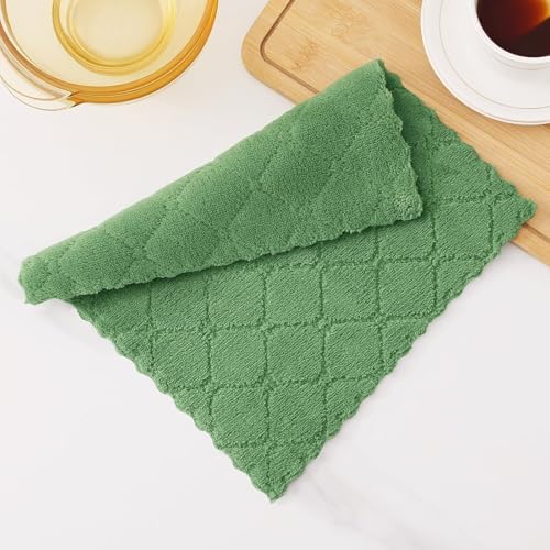 Homaxy 18 Pack Super Soft Absorbent Dish Cloths, Grass Green - Image 2