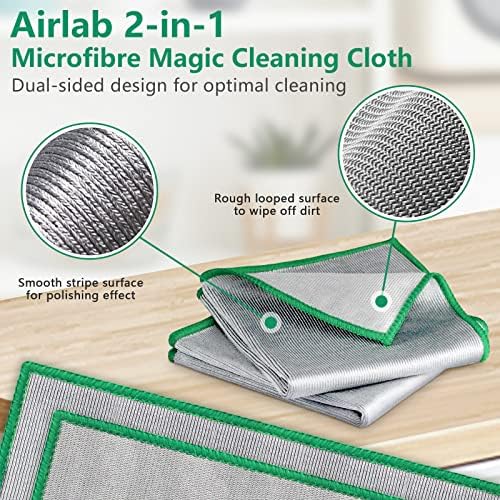 Airlab Glass Polishing Streak Free Miracle Cleaning Cloth, Sliver-Green - Image 4