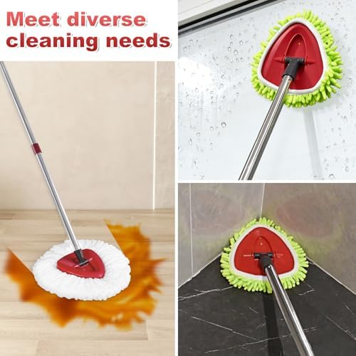 Spin Mop Replacement Head Base Handle, 4-Section 30-to-58 inch Mop Replacement - Image 6