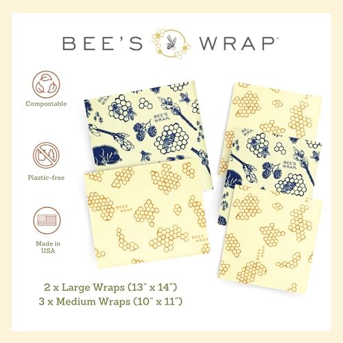 Bee's Wrap Beeswax Food Wraps, 5 Pack Assorted - Image 4