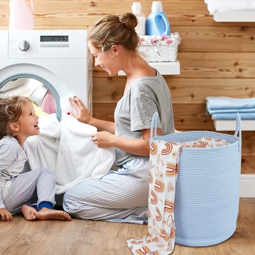 XUANGUO Cotton Rope Laundry Basket Hamper - Image 4
