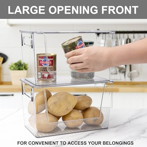 2 Pack Large Stackable Storage Bins, Plastic Container Organizer - Image 4